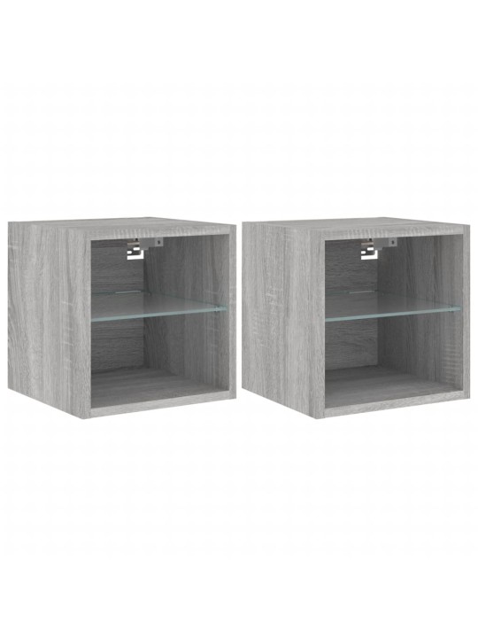 Nástěnné TV skříňky s LED 2 ks šedé sonoma 30 x 28,5 x 30 cm