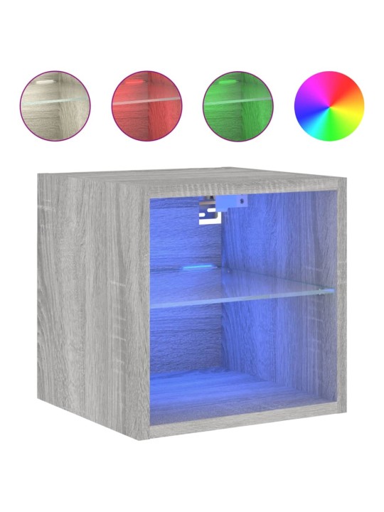 Nástěnné TV skříňky s LED 2 ks šedé sonoma 30 x 28,5 x 30 cm