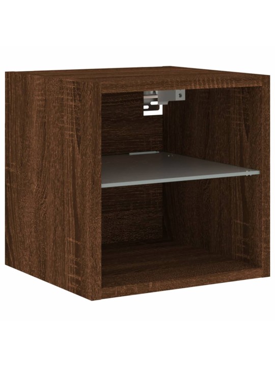 Nástěnná TV skříňka s LED osvětlením hnědý dub 30x28,5x30 cm