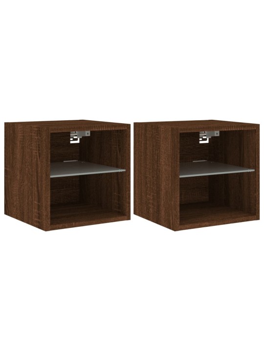 Nástěnné TV skříňky s LED 2 ks hnědý dub 30 x 28,5 x 30 cm