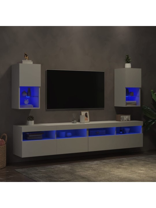 TV skříňky s LED osvětlením 2 ks bílé 30,5 x 30 x 60 cm