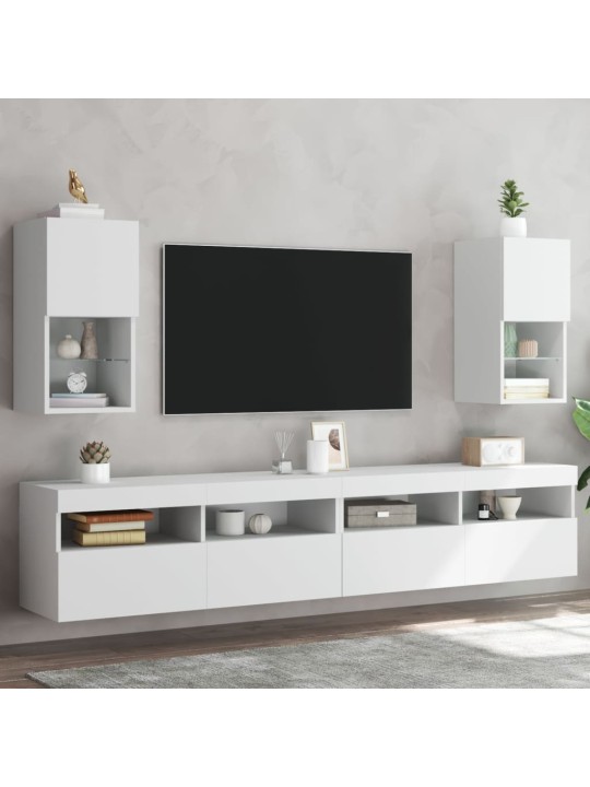 TV skříňky s LED osvětlením 2 ks bílé 30,5 x 30 x 60 cm
