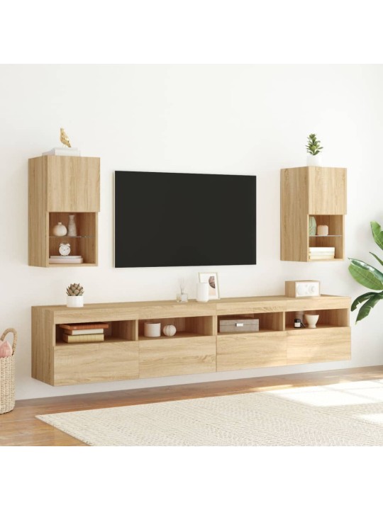 TV skříňka s LED osvětlením dub sonoma 30,5 x 30 x 60 cm