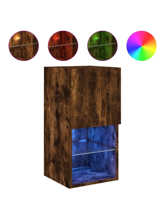 TV skříňka s LED osvětlením kouřový dub 30,5 x 30 x 60 cm