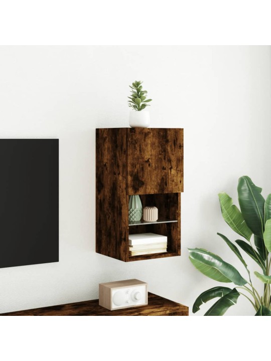 TV skříňka s LED osvětlením kouřový dub 30,5 x 30 x 60 cm