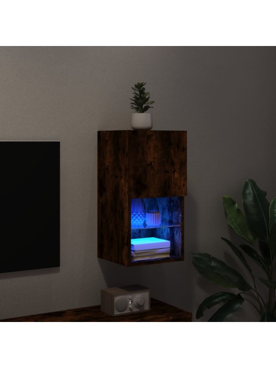 TV skříňka s LED osvětlením kouřový dub 30,5 x 30 x 60 cm