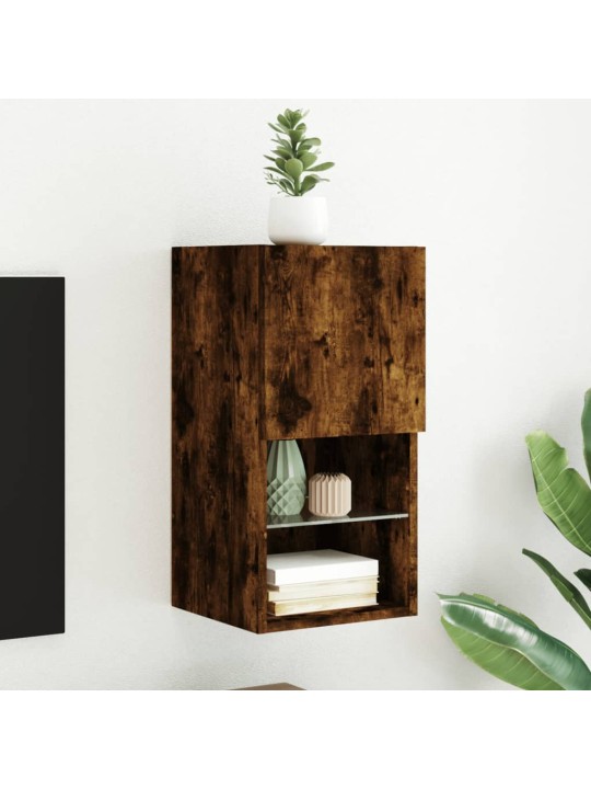 TV skříňka s LED osvětlením kouřový dub 30,5 x 30 x 60 cm