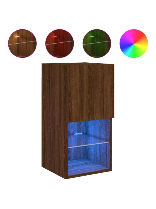 TV skříňka s LED osvětlením hnědý dub 30,5 x 30 x 60 cm