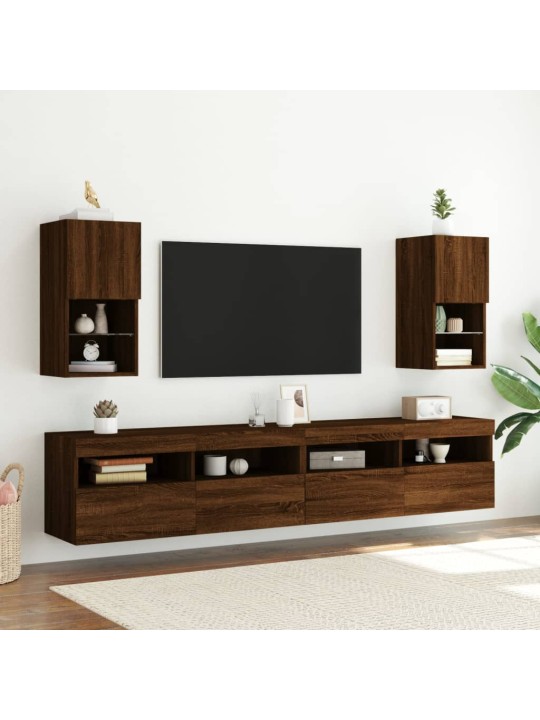 TV skříňka s LED osvětlením hnědý dub 30,5 x 30 x 60 cm