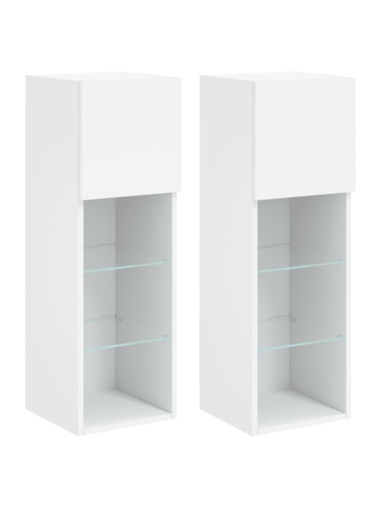 TV skříňky s LED osvětlením 2 ks bílé 30,5 x 30 x 90 cm