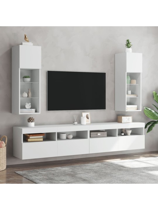 TV skříňky s LED osvětlením 2 ks bílé 30,5 x 30 x 90 cm