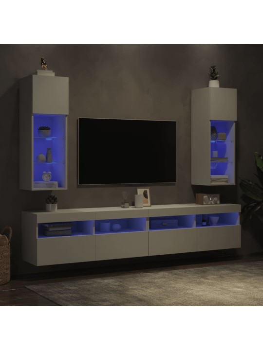 TV skříňky s LED osvětlením 2 ks bílé 30,5 x 30 x 90 cm