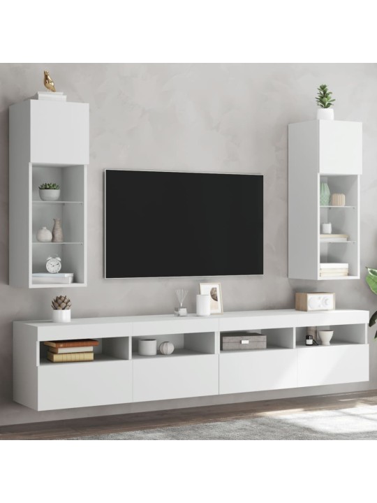TV skříňky s LED osvětlením 2 ks bílé 30,5 x 30 x 90 cm