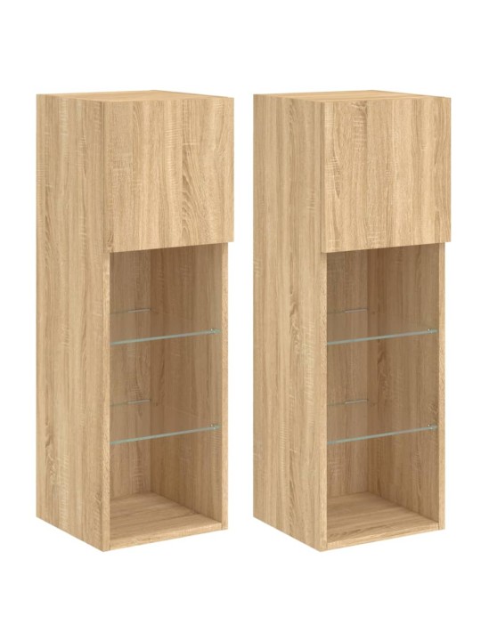 TV skříňky s LED osvětlením 2 ks dub sonoma 30,5 x 30 x 90 cm