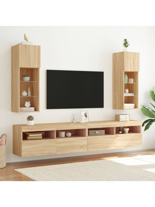 TV skříňky s LED osvětlením 2 ks dub sonoma 30,5 x 30 x 90 cm