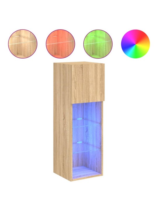 TV skříňky s LED osvětlením 2 ks dub sonoma 30,5 x 30 x 90 cm