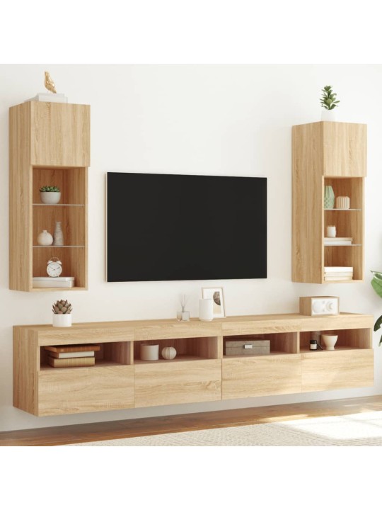 TV skříňky s LED osvětlením 2 ks dub sonoma 30,5 x 30 x 90 cm