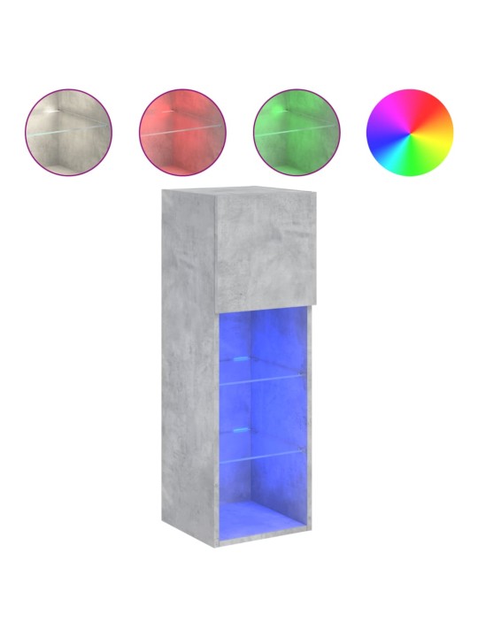 TV skříňka s LED osvětlením betonově šedá 30,5 x 30 x 90 cm