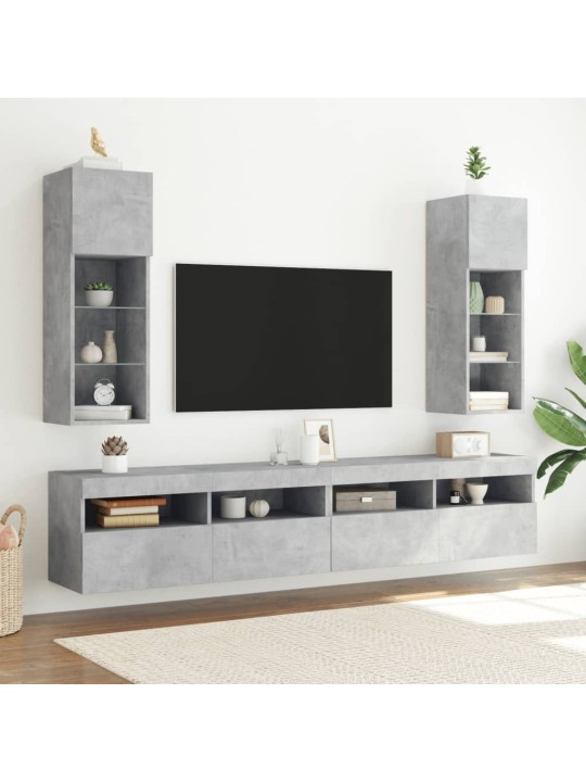 TV skříňka s LED osvětlením betonově šedá 30,5 x 30 x 90 cm