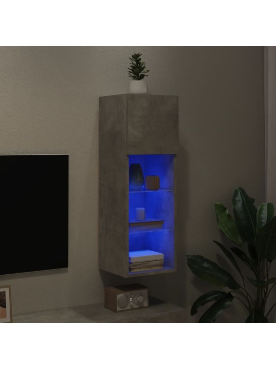 TV skříňka s LED osvětlením betonově šedá 30,5 x 30 x 90 cm