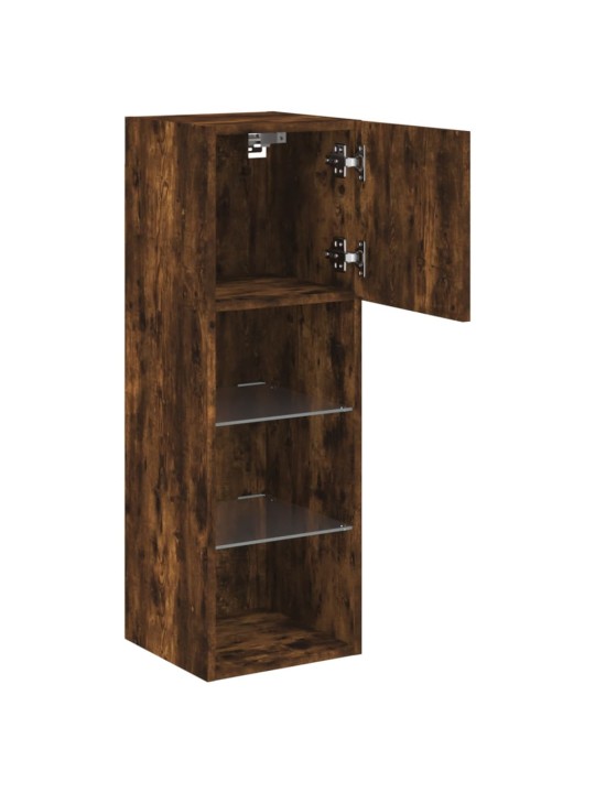 TV skříňka s LED osvětlením kouřový dub 30,5 x 30 x 90 cm