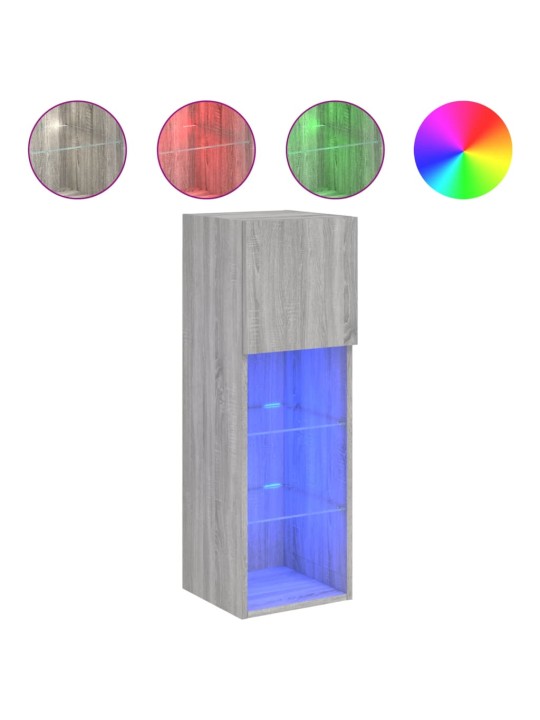 TV skříňka s LED osvětlením šedá sonoma 30,5 x 30 x 90 cm