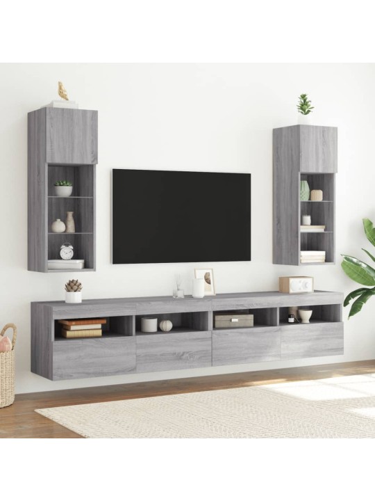 TV skříňka s LED osvětlením šedá sonoma 30,5 x 30 x 90 cm