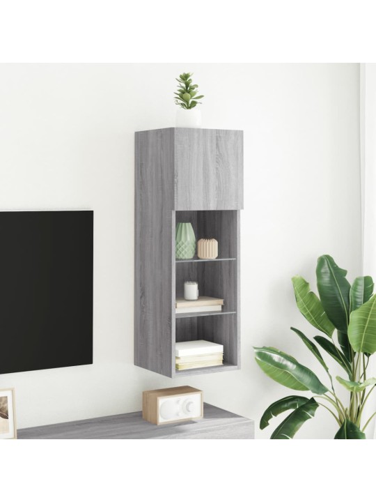 TV skříňka s LED osvětlením šedá sonoma 30,5 x 30 x 90 cm