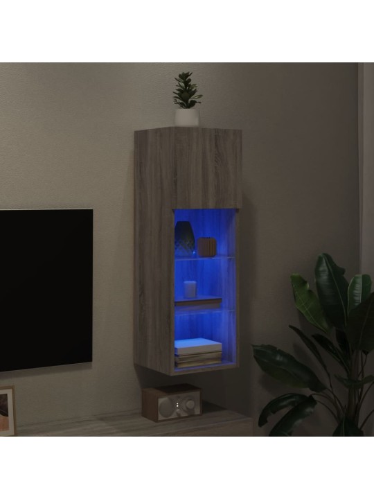 TV skříňka s LED osvětlením šedá sonoma 30,5 x 30 x 90 cm