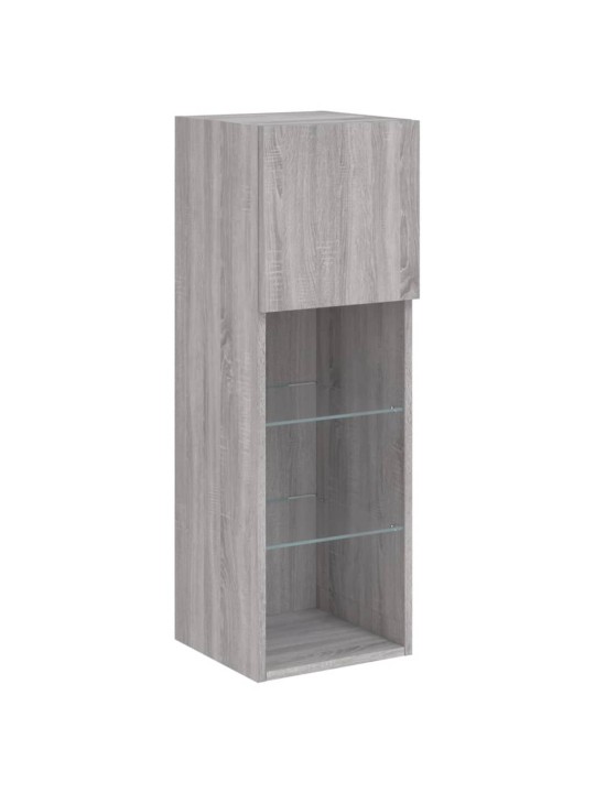 TV skříňka s LED osvětlením šedá sonoma 30,5 x 30 x 90 cm