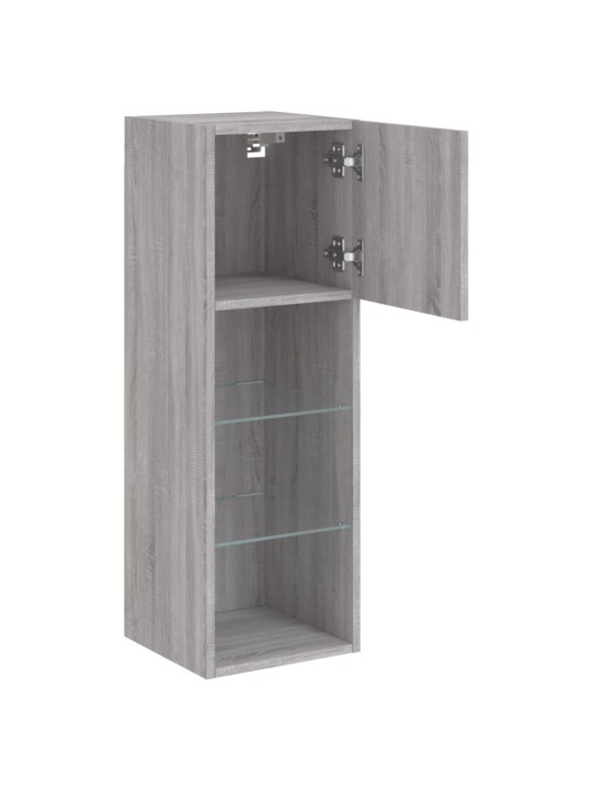 TV skříňka s LED osvětlením šedá sonoma 30,5 x 30 x 90 cm