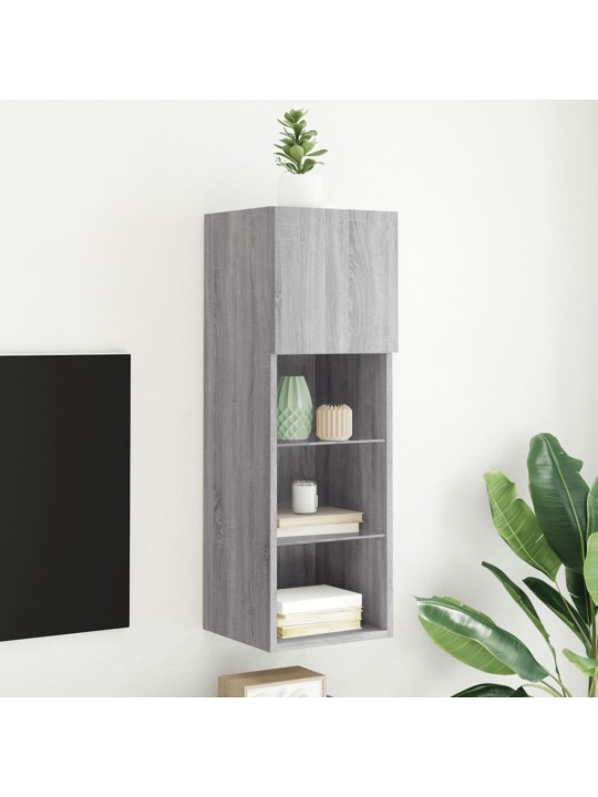 TV skříňka s LED osvětlením šedá sonoma 30,5 x 30 x 90 cm