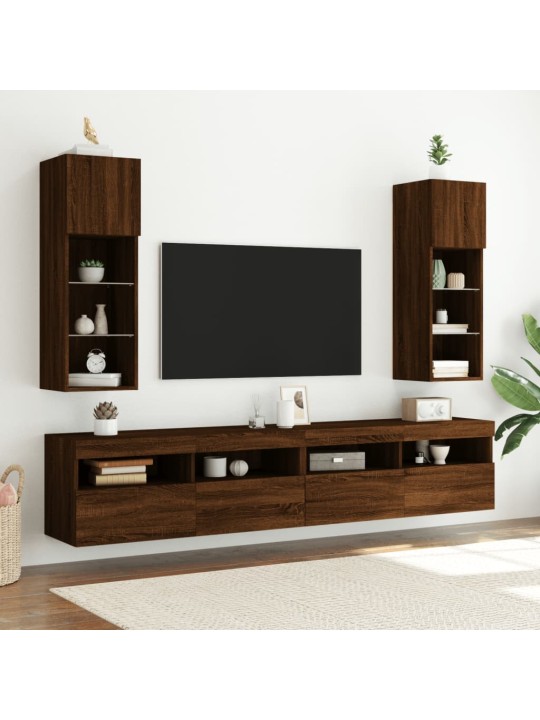 TV skříňka s LED osvětlením hnědý dub 30,5 x 30 x 90 cm
