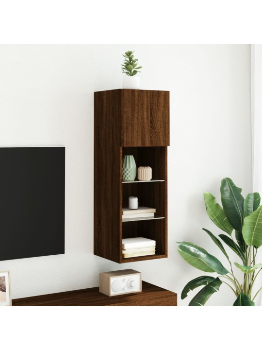 TV skříňka s LED osvětlením hnědý dub 30,5 x 30 x 90 cm