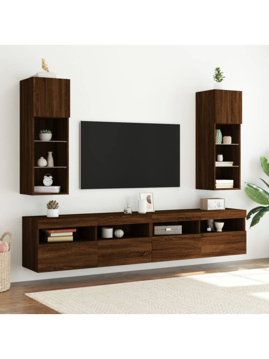 TV skříňky s LED osvětlením 2 ks hnědý dub 30,5 x 30 x 90 cm
