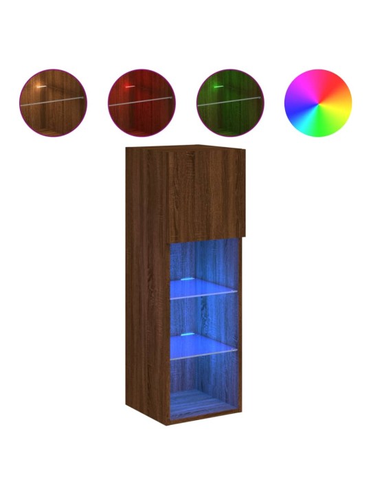 TV skříňky s LED osvětlením 2 ks hnědý dub 30,5 x 30 x 90 cm