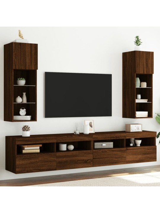TV skříňky s LED osvětlením 2 ks hnědý dub 30,5 x 30 x 90 cm