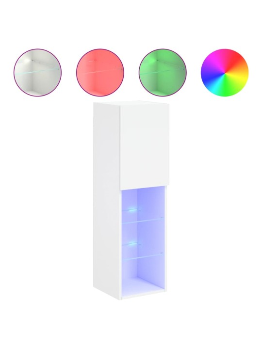TV skříňka s LED osvětlením bílá 30,5 x 30 x 102 cm