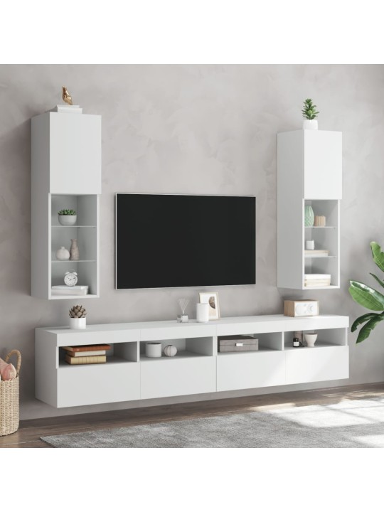 TV skříňka s LED osvětlením bílá 30,5 x 30 x 102 cm