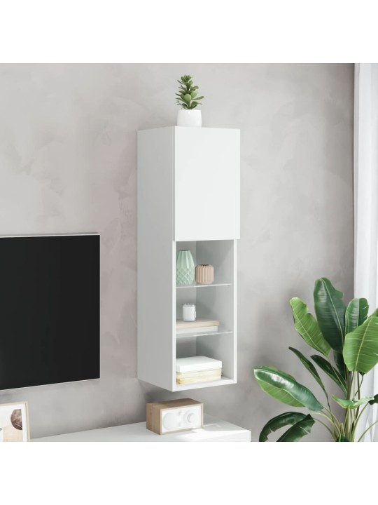 TV skříňka s LED osvětlením bílá 30,5 x 30 x 102 cm