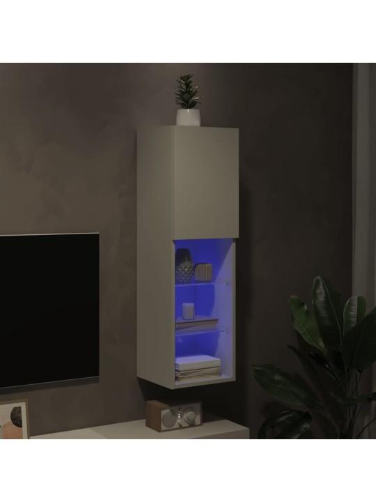 TV skříňka s LED osvětlením bílá 30,5 x 30 x 102 cm