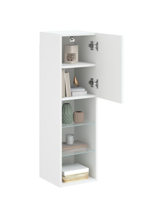 TV skříňka s LED osvětlením bílá 30,5 x 30 x 102 cm