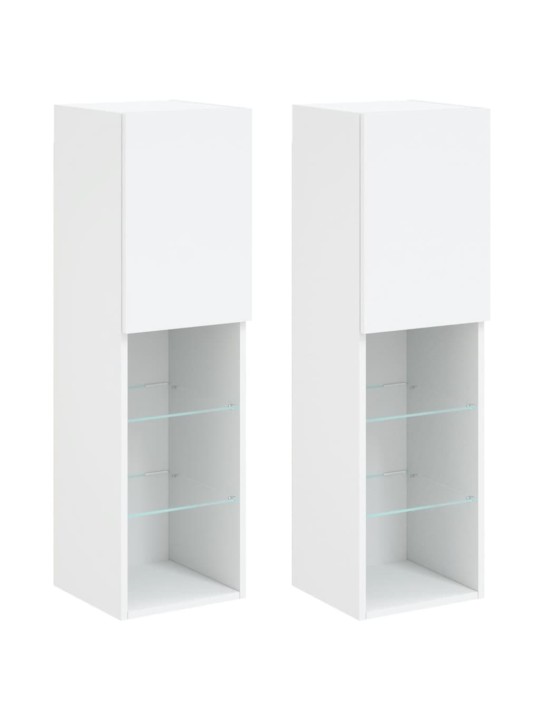 TV skříňky s LED osvětlením 2 ks bílé 30,5 x 30 x 102 cm