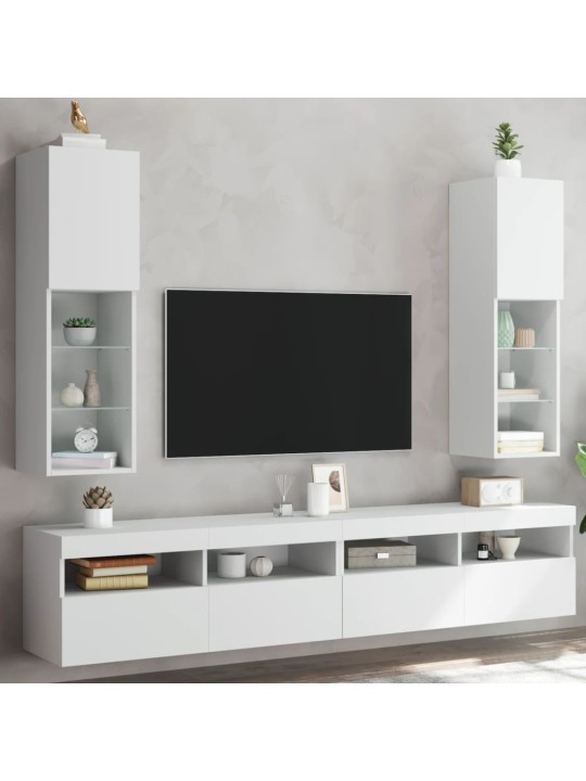 TV skříňky s LED osvětlením 2 ks bílé 30,5 x 30 x 102 cm