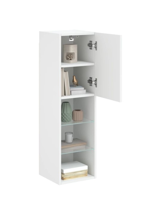 TV skříňky s LED osvětlením 2 ks bílé 30,5 x 30 x 102 cm