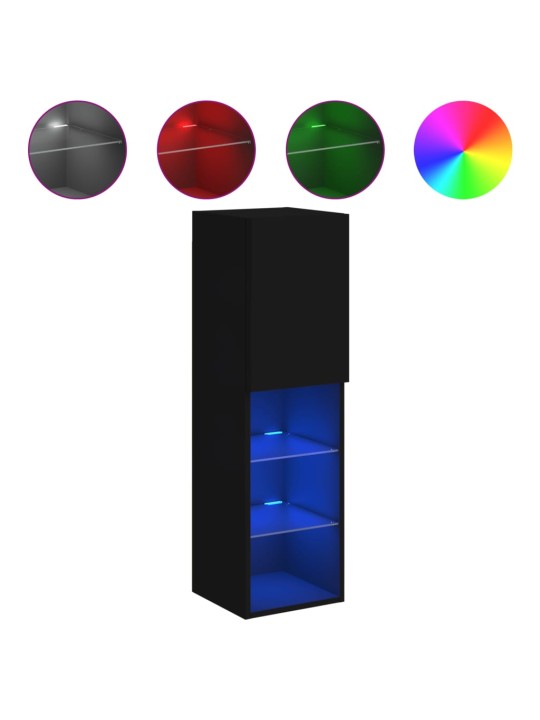 TV skříňka s LED osvětlením černá 30,5 x 30 x 102 cm