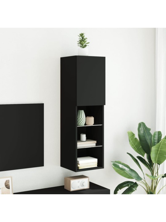 TV skříňka s LED osvětlením černá 30,5 x 30 x 102 cm