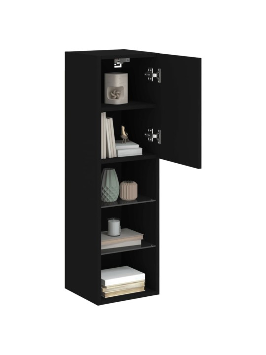TV skříňka s LED osvětlením černá 30,5 x 30 x 102 cm