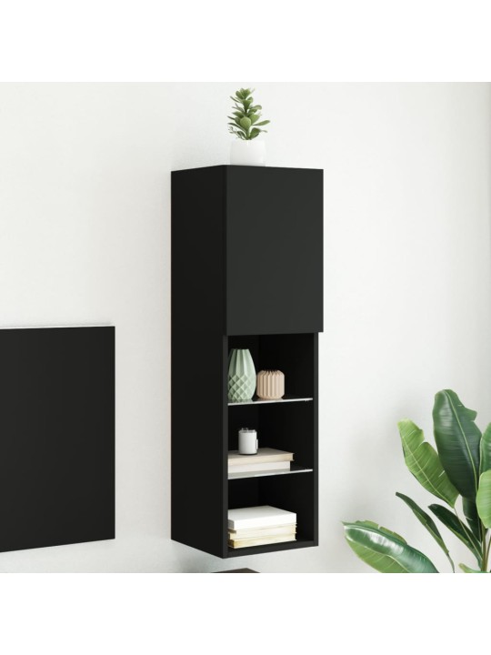 TV skříňka s LED osvětlením černá 30,5 x 30 x 102 cm