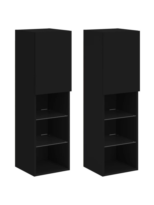 TV skříňky s LED osvětlením 2 ks černé 30,5 x 30 x 102 cm